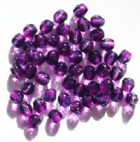 50 6mm Faceted Two Tone Purple & Grey Beads